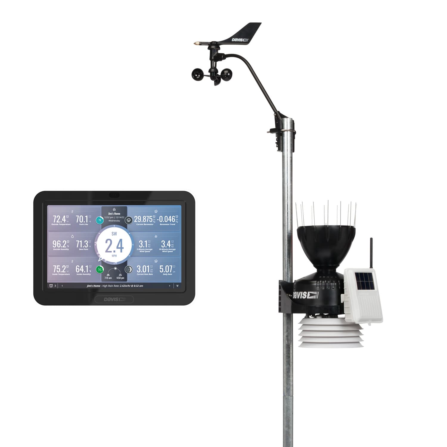 Davis Vantage Pro2 draadloos weerstation met stralingsbescherming en console